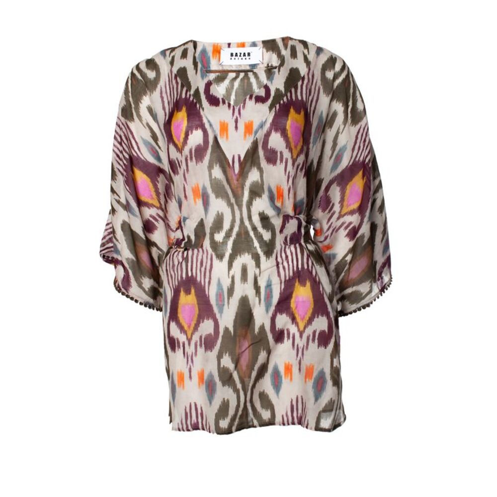 Bazar Deluxe Sheer printed multicolour wrap tunic